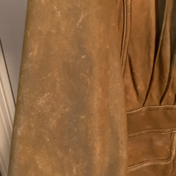 Coldwater Creek Butter Soft Tan Leather Jacket Adult Size 12 Large Preloved - Picture 7 of 12